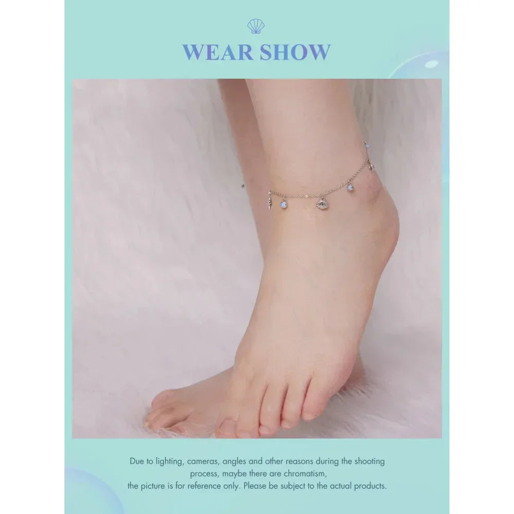 The Tropical Opal Sea Star & Shell Anklet