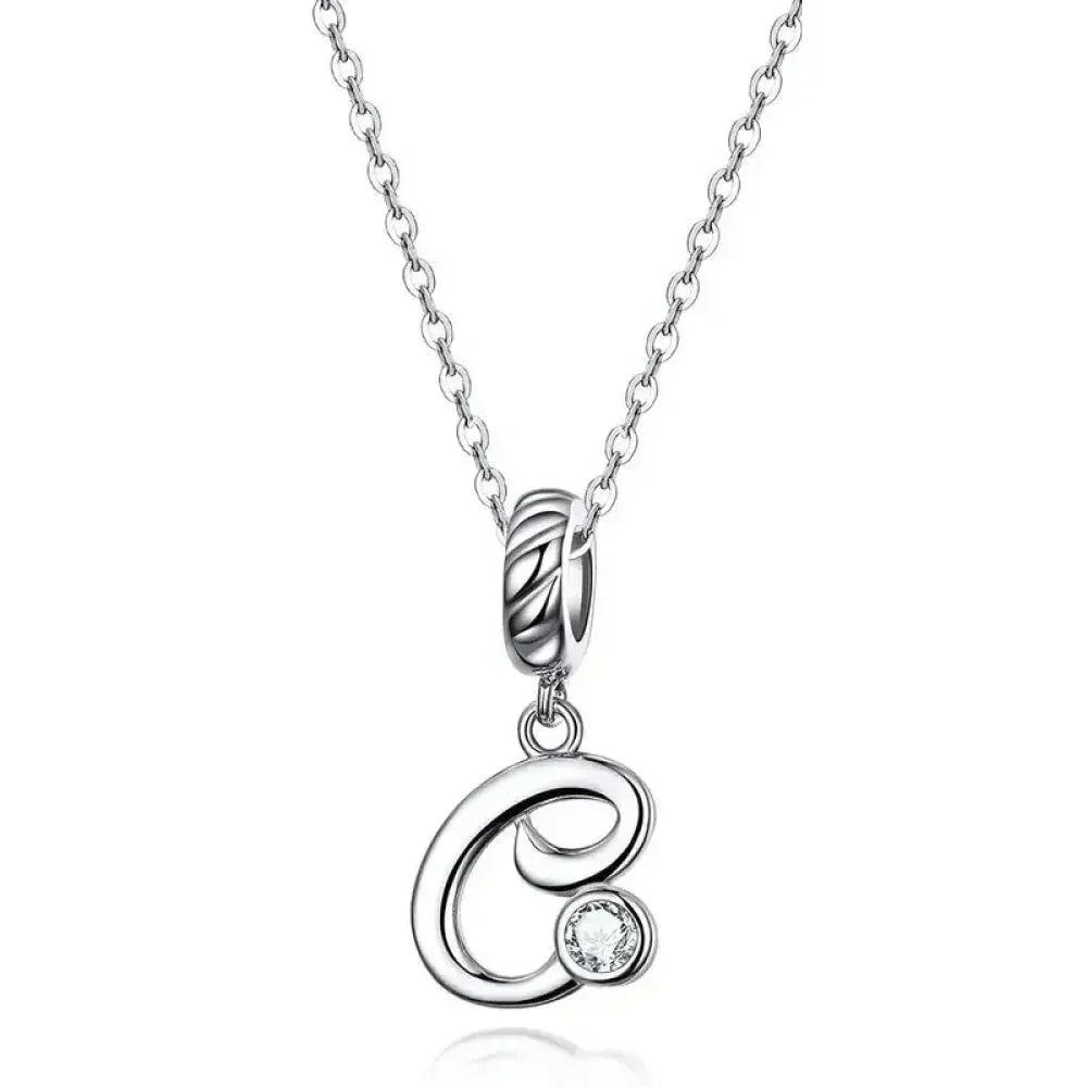 Classic 925 Sterling Silver Initial Necklace