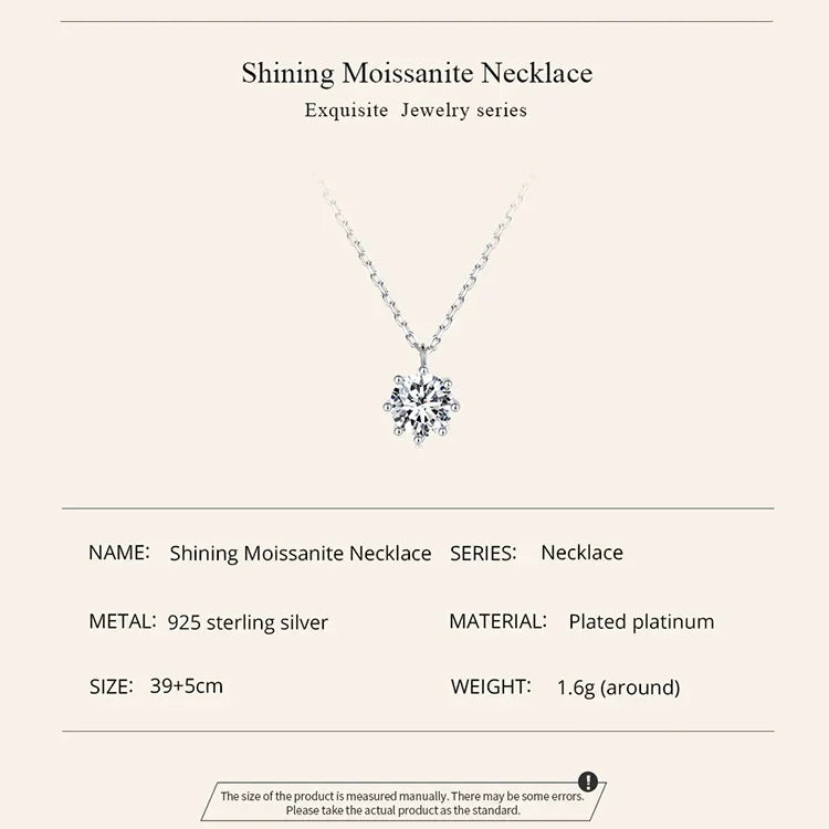 Dazzling 0.8ct Moissanite Sterling Silver Pendant Necklace