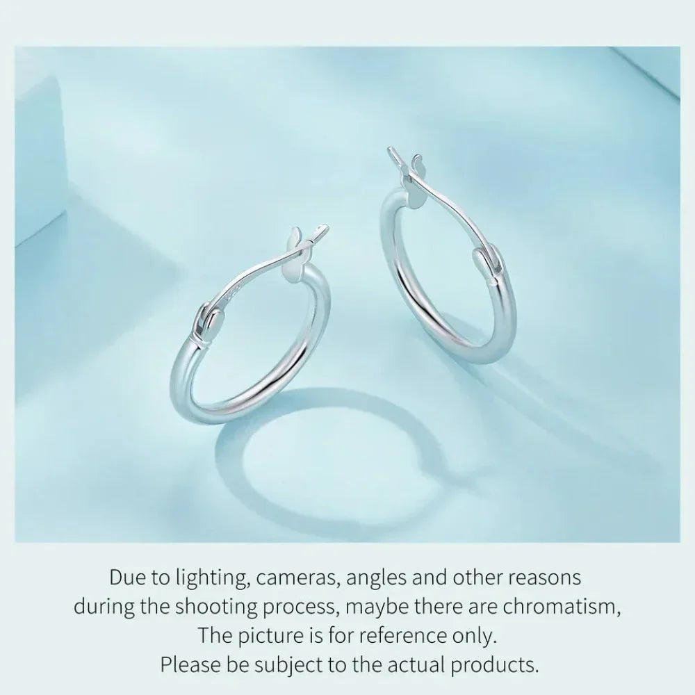 14K White Gold Plated 925 Sterling Silver Hoop Earrings | Hypoallergenic 24mm Hoops