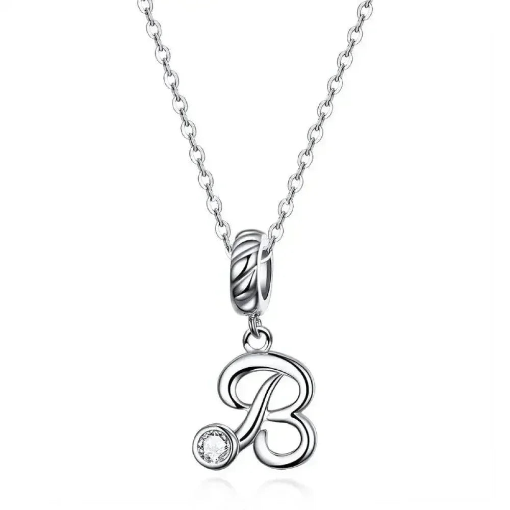 Classic 925 Sterling Silver Initial Necklace