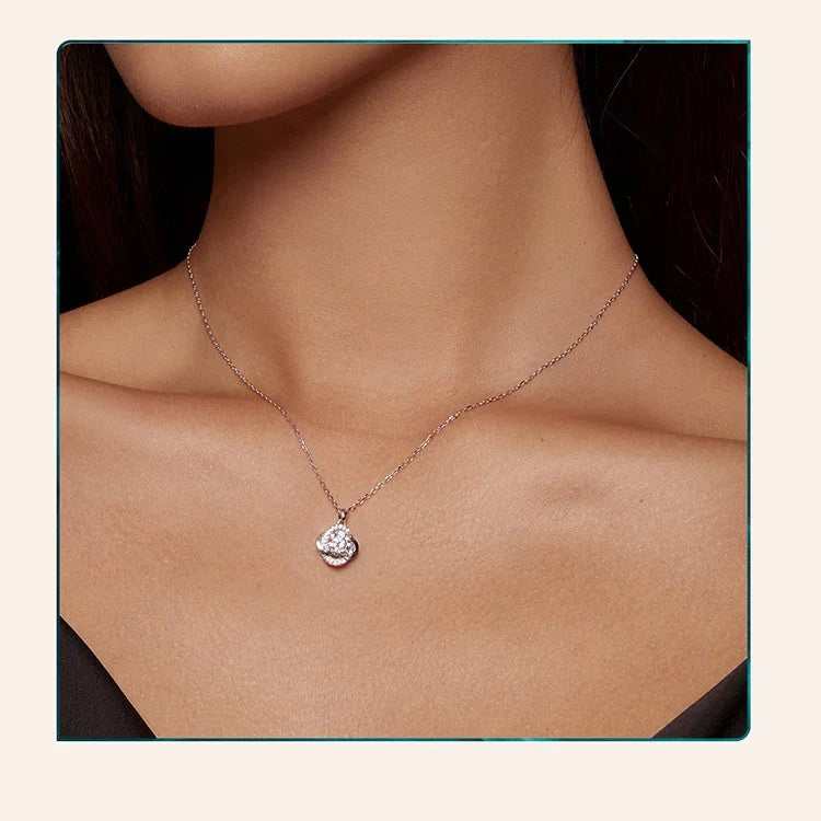 Lucky Clover 1ct Moissanite Sterling Silver Pendant Necklace