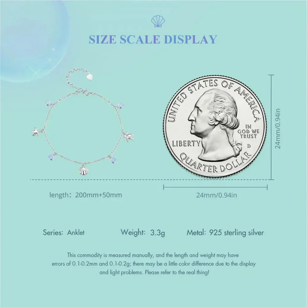 The Tropical Opal Sea Star & Shell Anklet