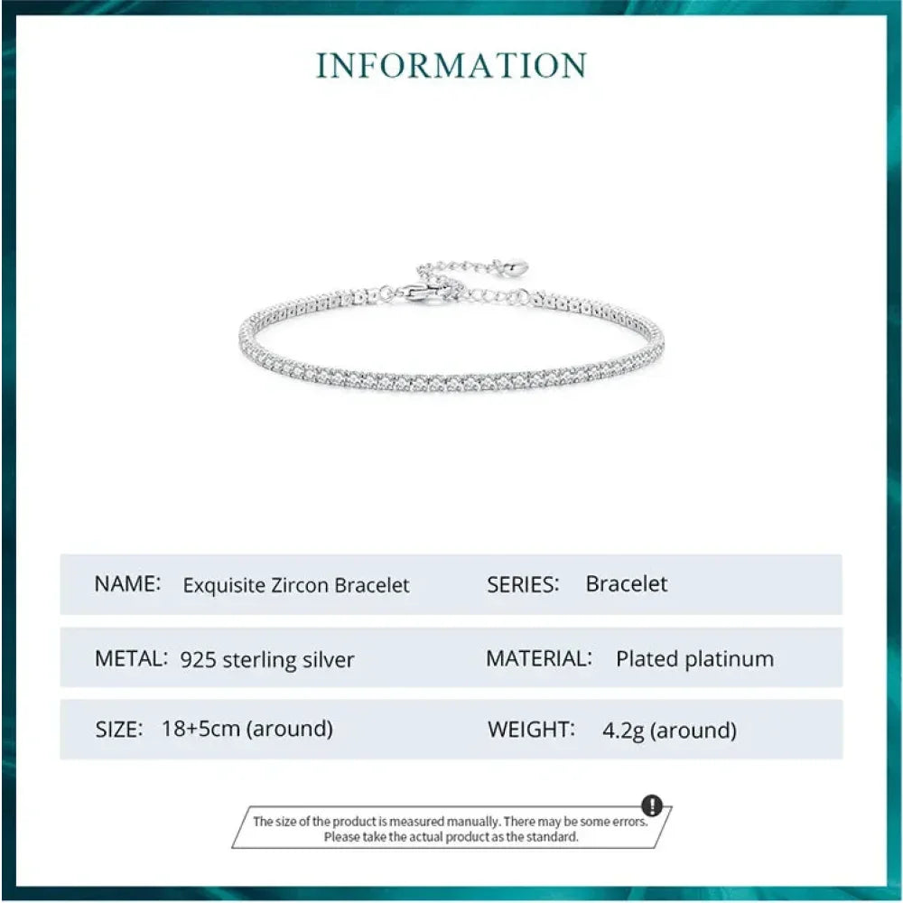 925 Sterling Silver CZ Tennis Bracelet