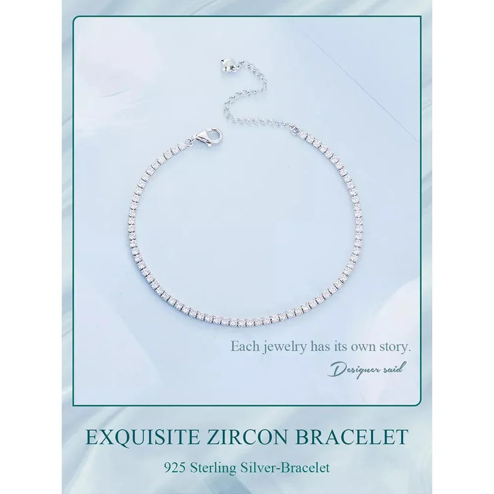 925 Sterling Silver CZ Tennis Bracelet