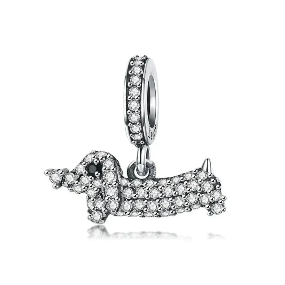 925 Sterling Silver Clear 5A Crystal Collection Family Heart X-Shape Charm Beads for Charm Bracelet & Necklace Pendant