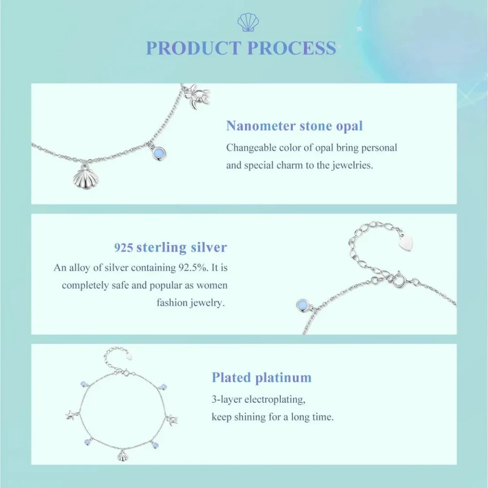 The Tropical Opal Sea Star & Shell Anklet