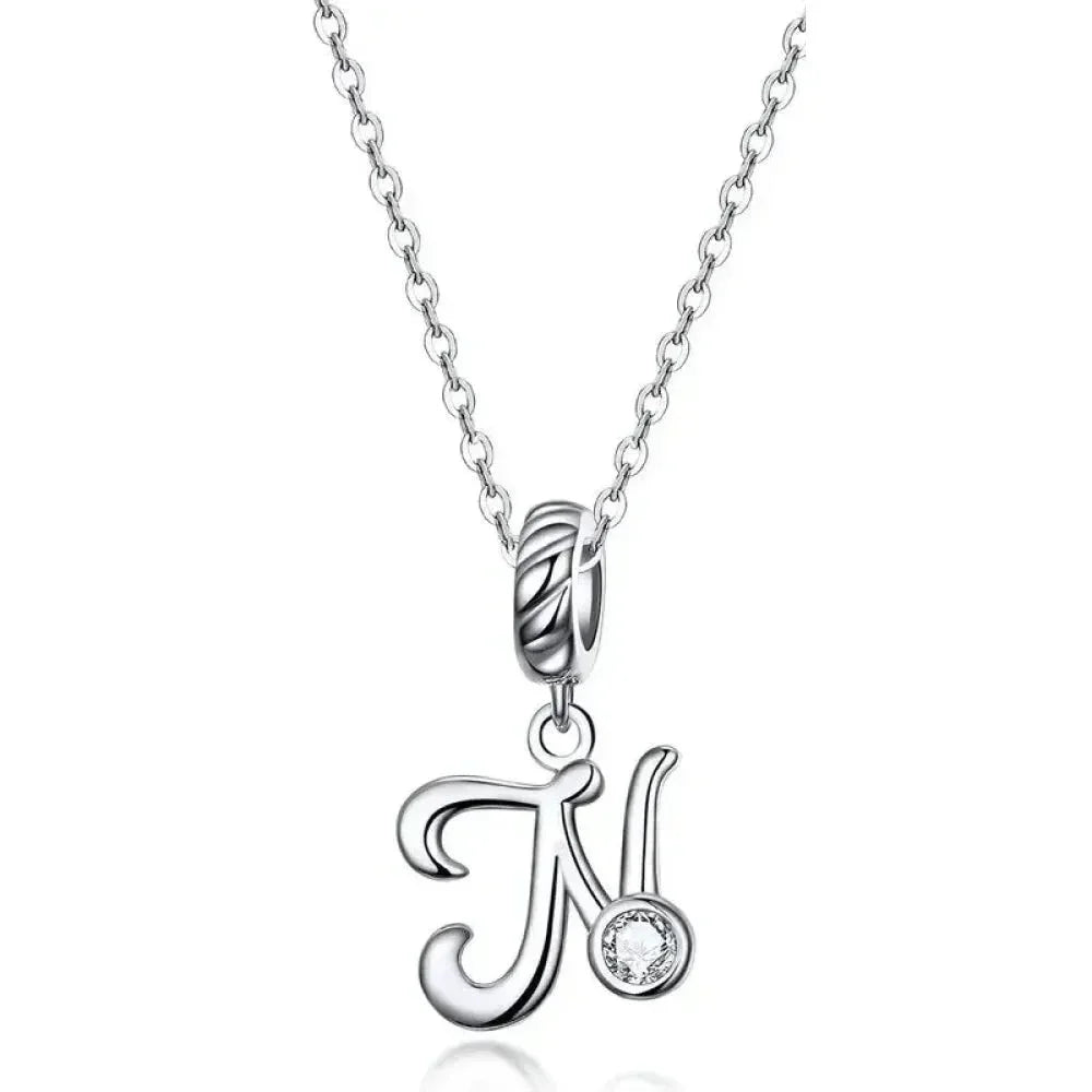 Classic 925 Sterling Silver Initial Necklace