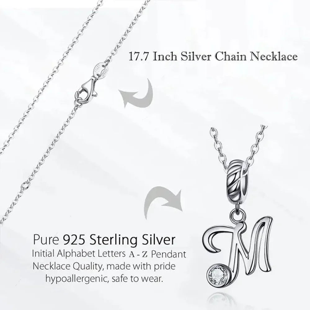 Classic 925 Sterling Silver Initial Necklace
