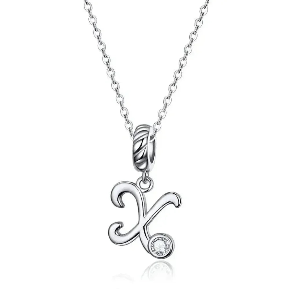 Classic 925 Sterling Silver Initial Necklace