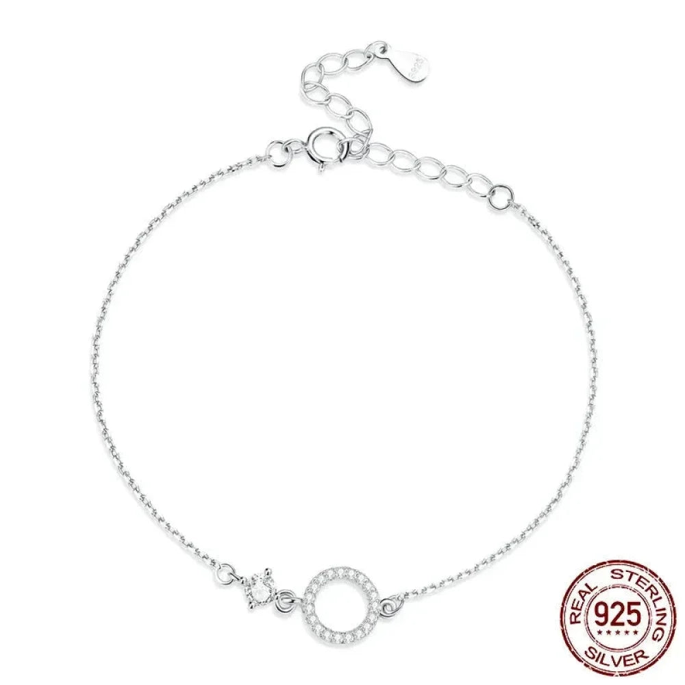 925 Sterling Silver Ring Chain Bracelet