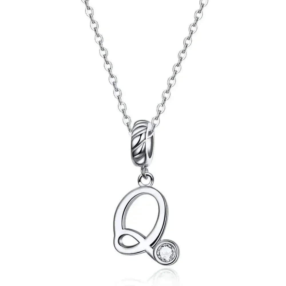 Classic 925 Sterling Silver Initial Necklace