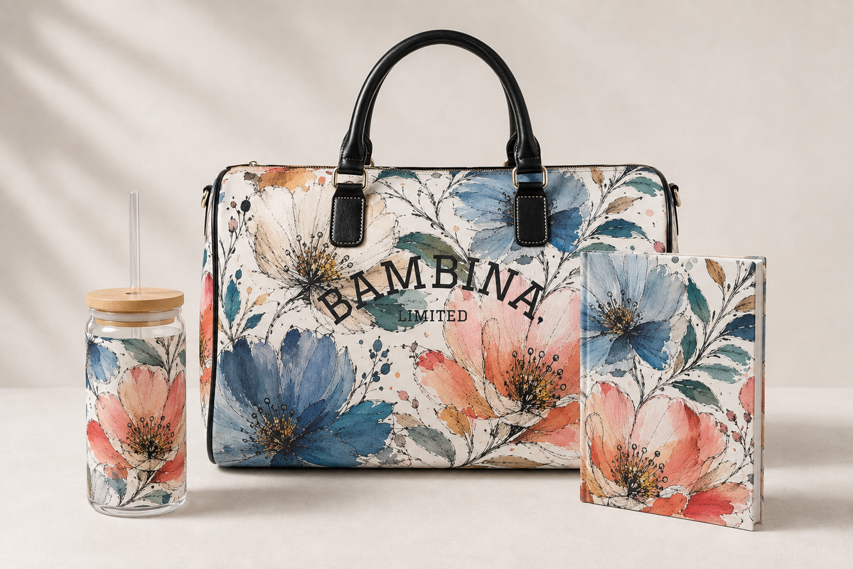 The Bespoke Bambina | Botanical Hues | Faux Leather Travel Bag