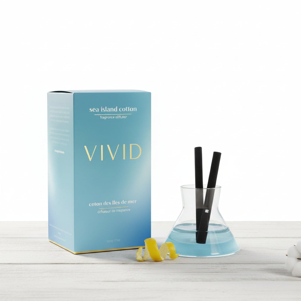 Sea Island Cotton Modern Diffuser with Coastal Clean Scent by Aromabotanical