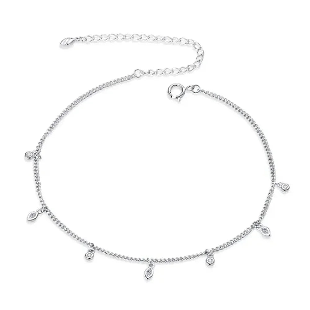 The Minimalist 925 Sterling Silver Tassel Anklet