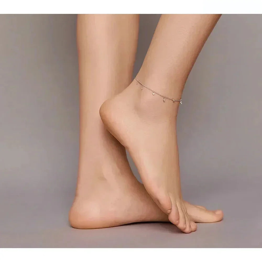 The Minimalist 925 Sterling Silver Tassel Anklet