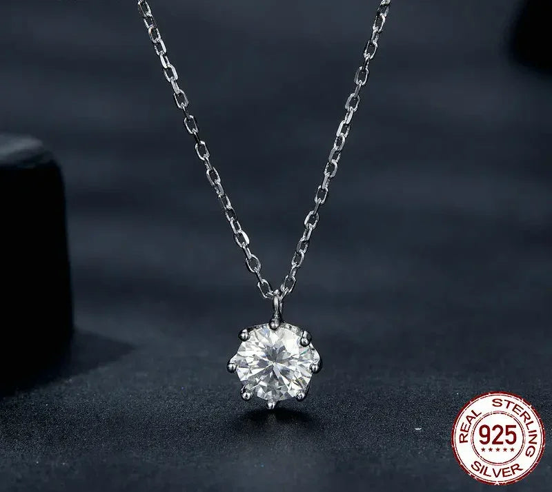 Dazzling 0.8ct Moissanite Sterling Silver Pendant Necklace