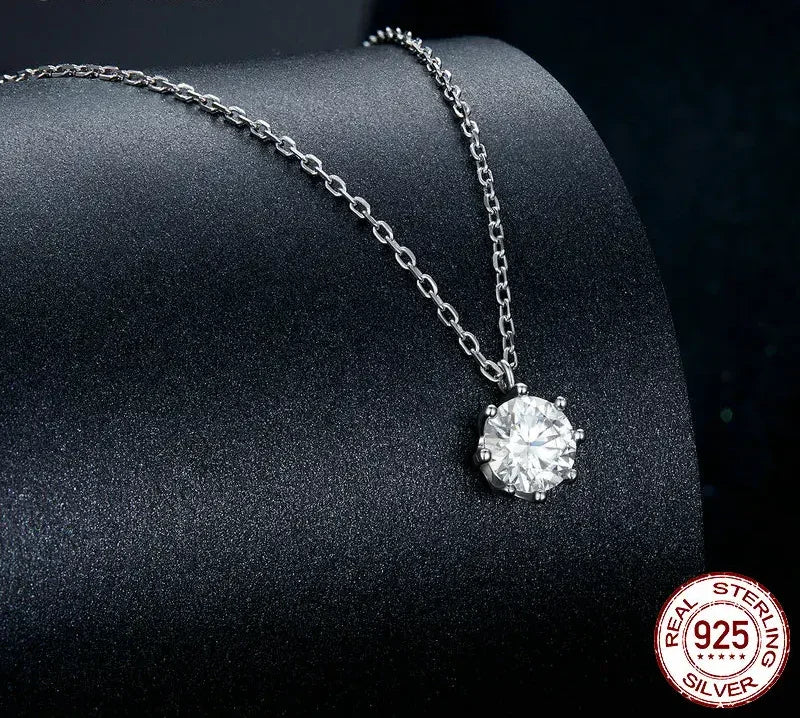 Dazzling 0.8ct Moissanite Sterling Silver Pendant Necklace