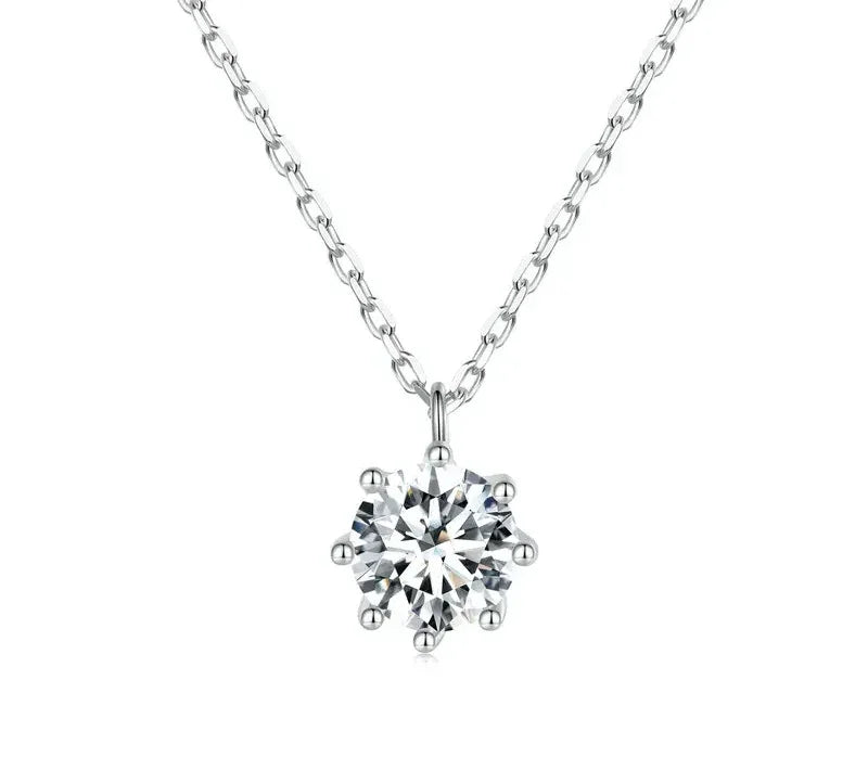 Dazzling 0.8ct Moissanite Sterling Silver Pendant Necklace