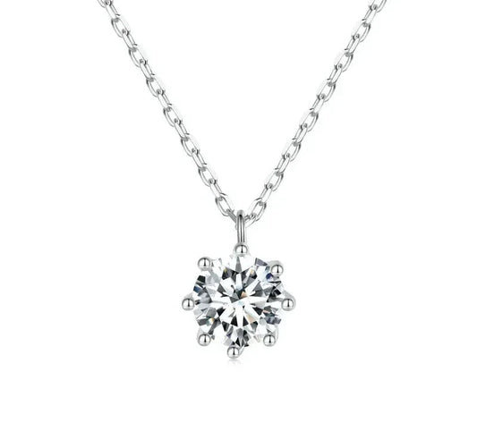 Dazzling 0.8ct Moissanite Sterling Silver Pendant Necklace