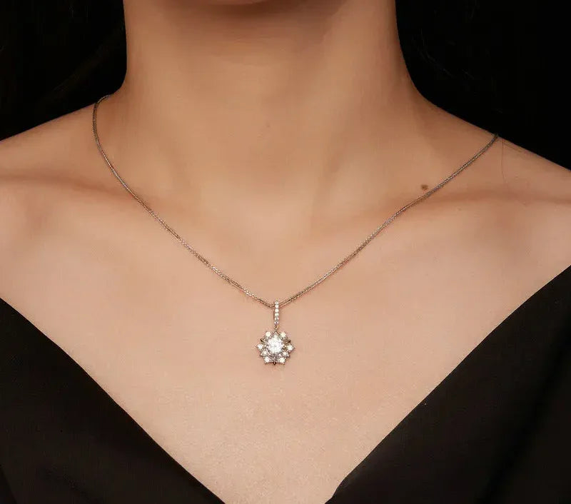 Celestial Sparkle 1ct Moissanite Sterling Silver Star Pendant Necklace