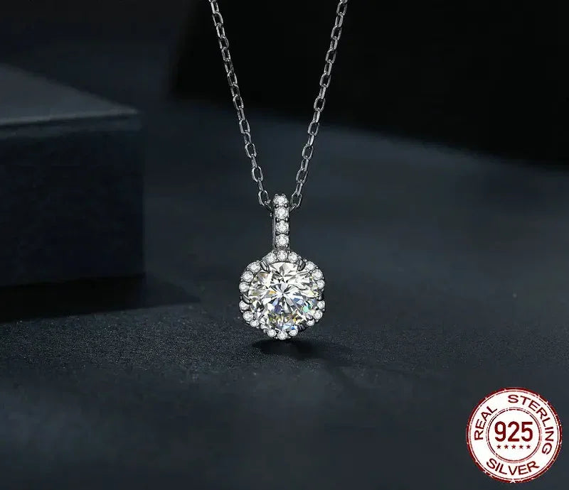 Petal Perfection 1ct Moissanite Sterling Silver Pendant Necklace