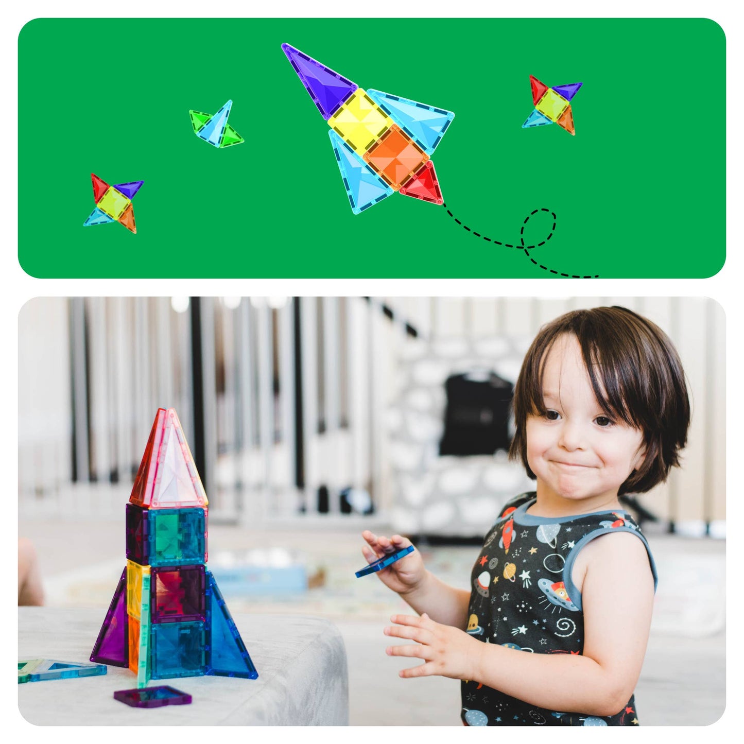 PicassoTiles 40pc Travel Size Magnetic Tile Building Set