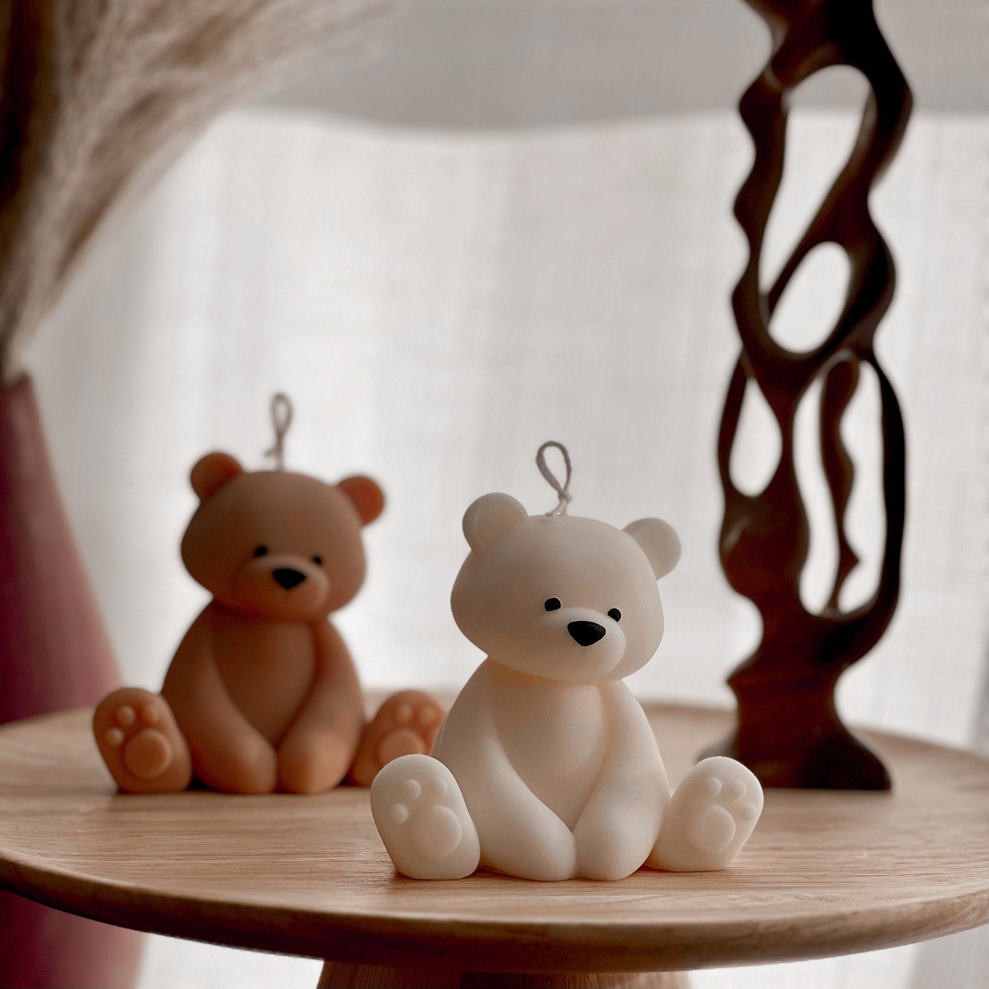 Teddy Bear Candle | Decorative Soy Wax Pillar, Nursery Decor