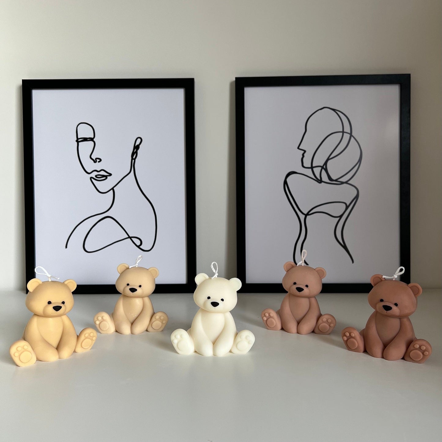 Teddy Bear Candle | Decorative Soy Wax Pillar, Nursery Decor