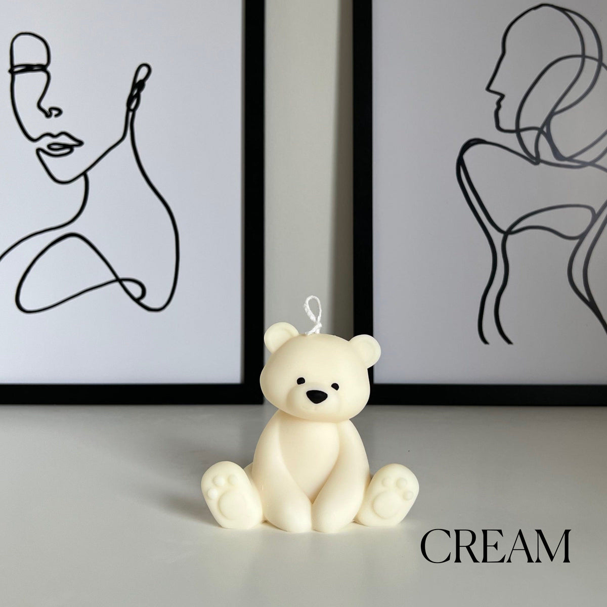 Teddy Bear Candle | Decorative Soy Wax Pillar, Nursery Decor