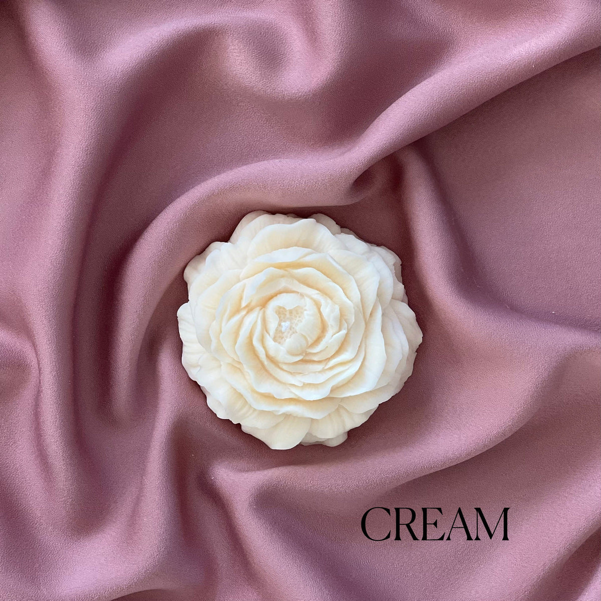 Handmade Soy Wax Peony Candle | Sculptural Home Decor