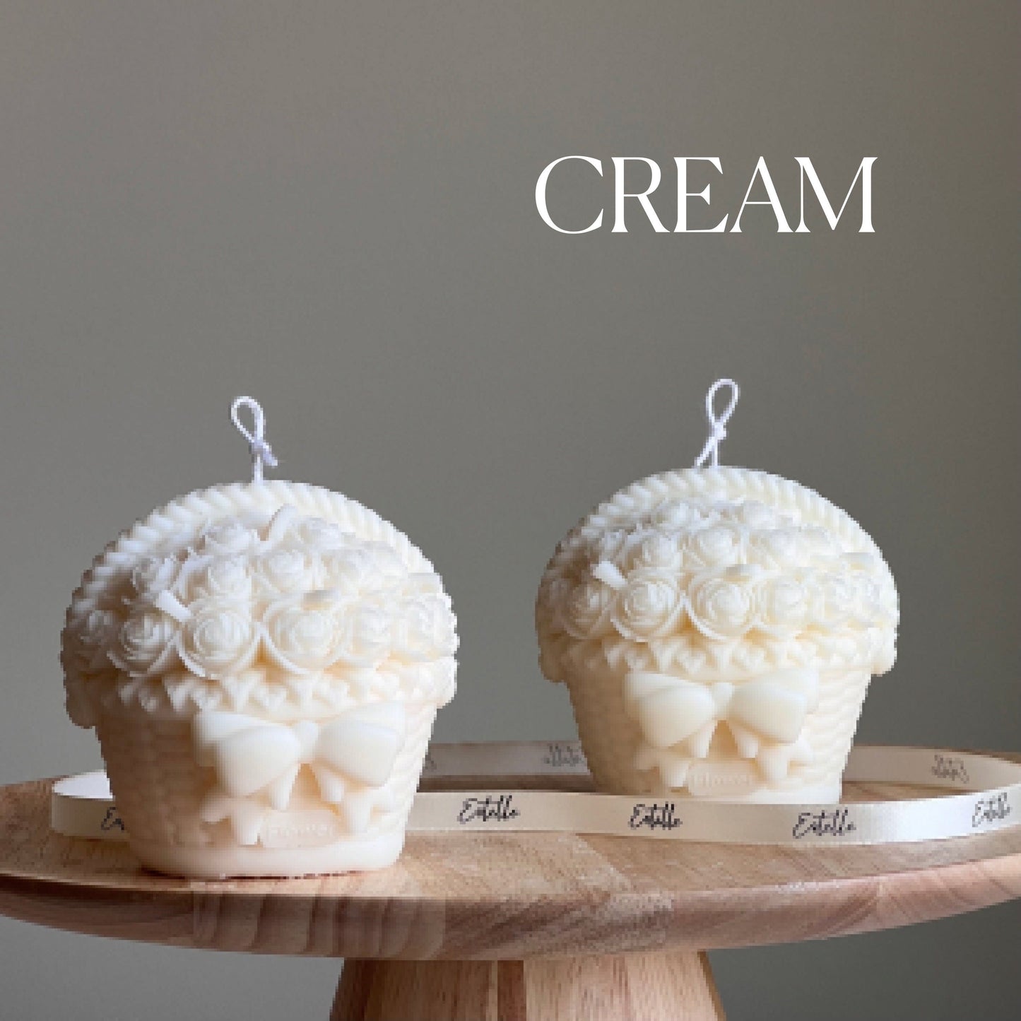 Flower Basket Soy Candle | Sculptural Home Decor