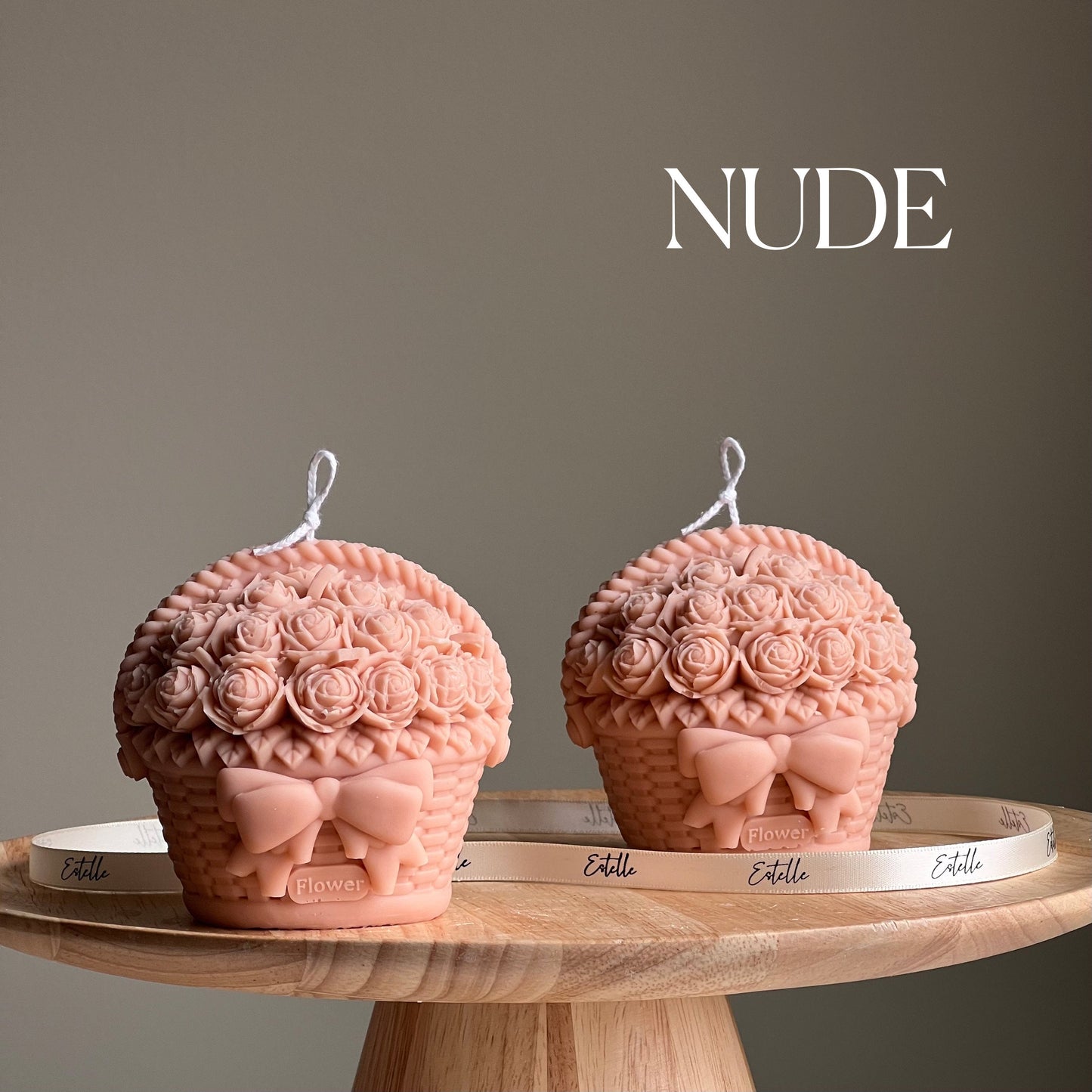 Flower Basket Soy Candle | Sculptural Home Decor