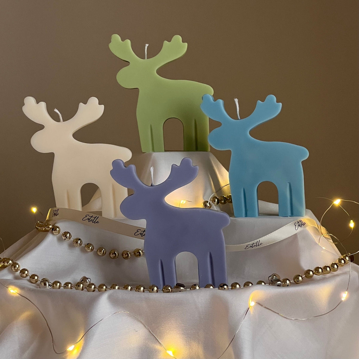 Handmade Reindeer Soy Candle: Christmas Decor Gift