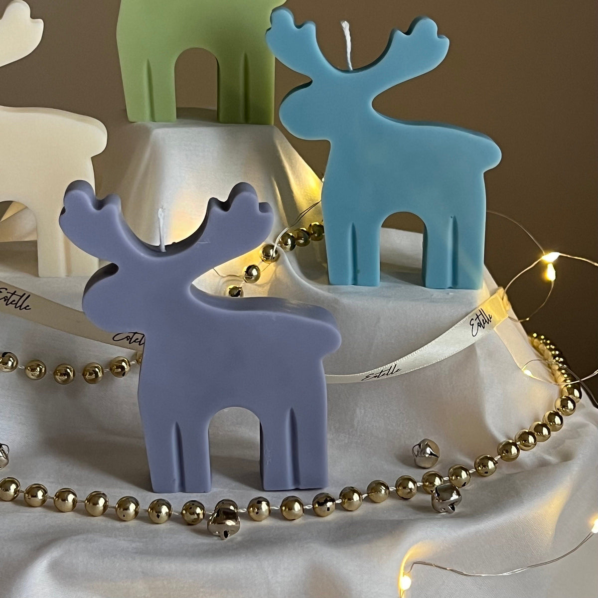 Handmade Reindeer Soy Candle: Christmas Decor Gift