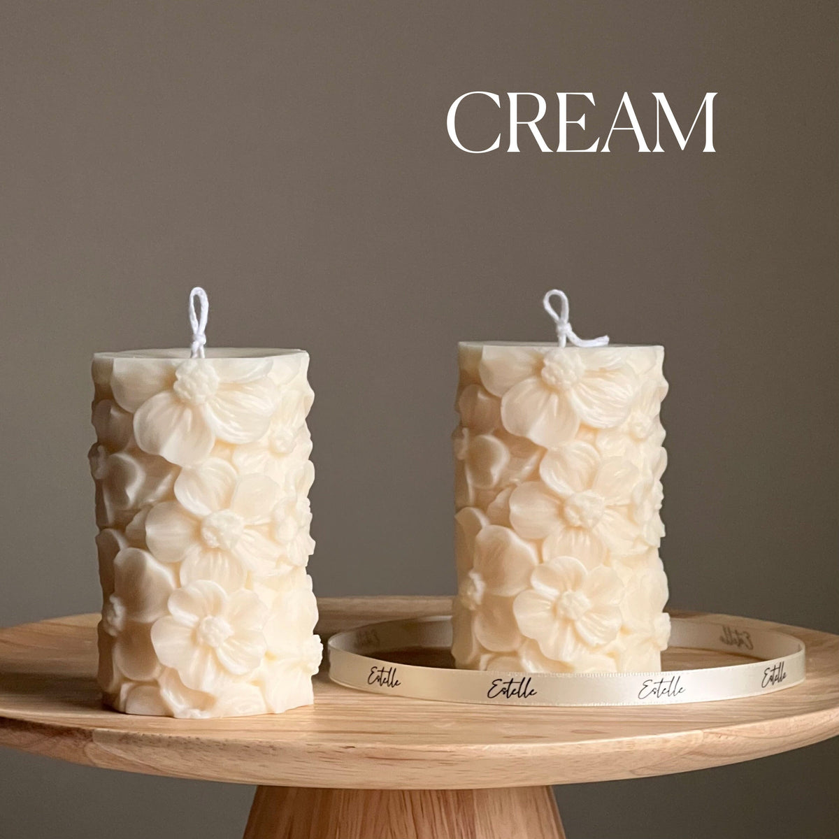 Handmade Sakura Soy Wax Pillar Candle | Home Decor