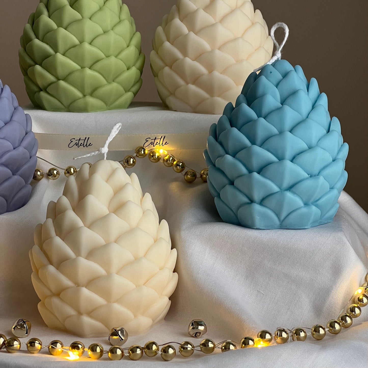Handmade Pine Cone Soy Candle: Christmas Home Decor