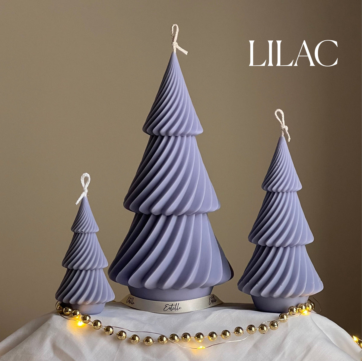 Swirl Ribbed Christmas Tree Candle: Handmade Soy Wax Decor