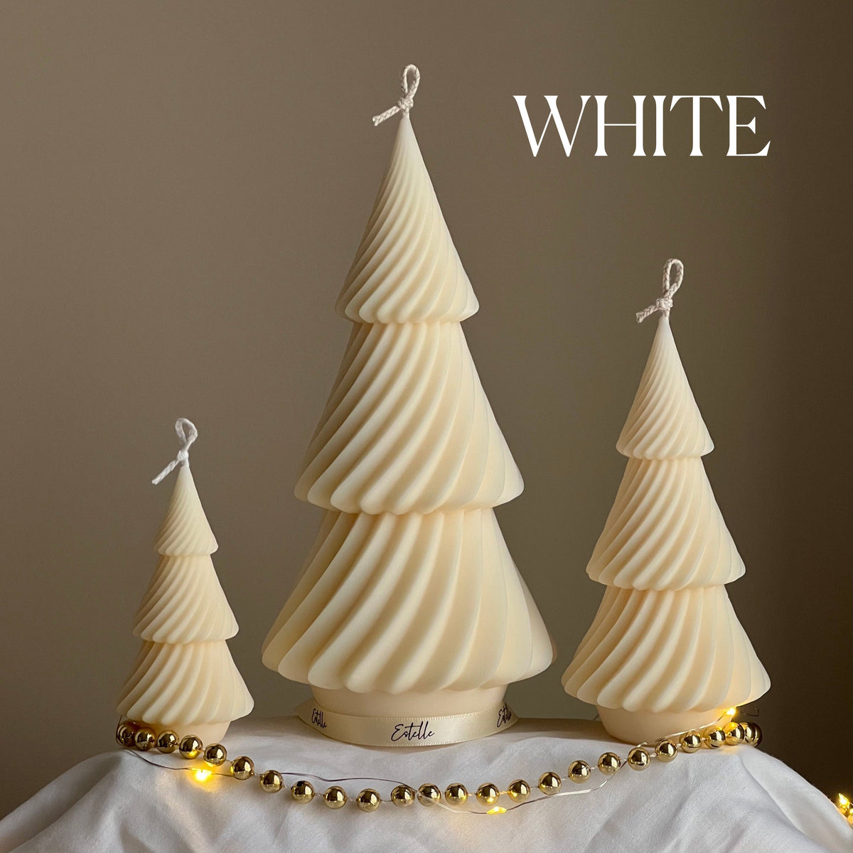 Swirl Ribbed Christmas Tree Candle: Handmade Soy Wax Decor