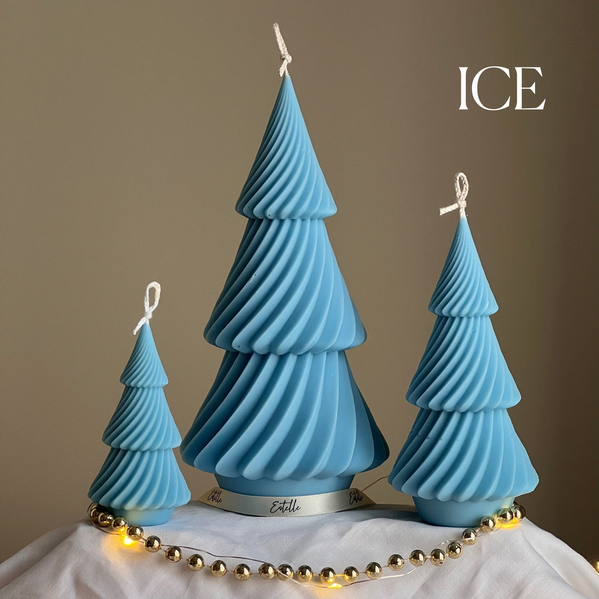Swirl Ribbed Christmas Tree Candle: Handmade Soy Wax Decor