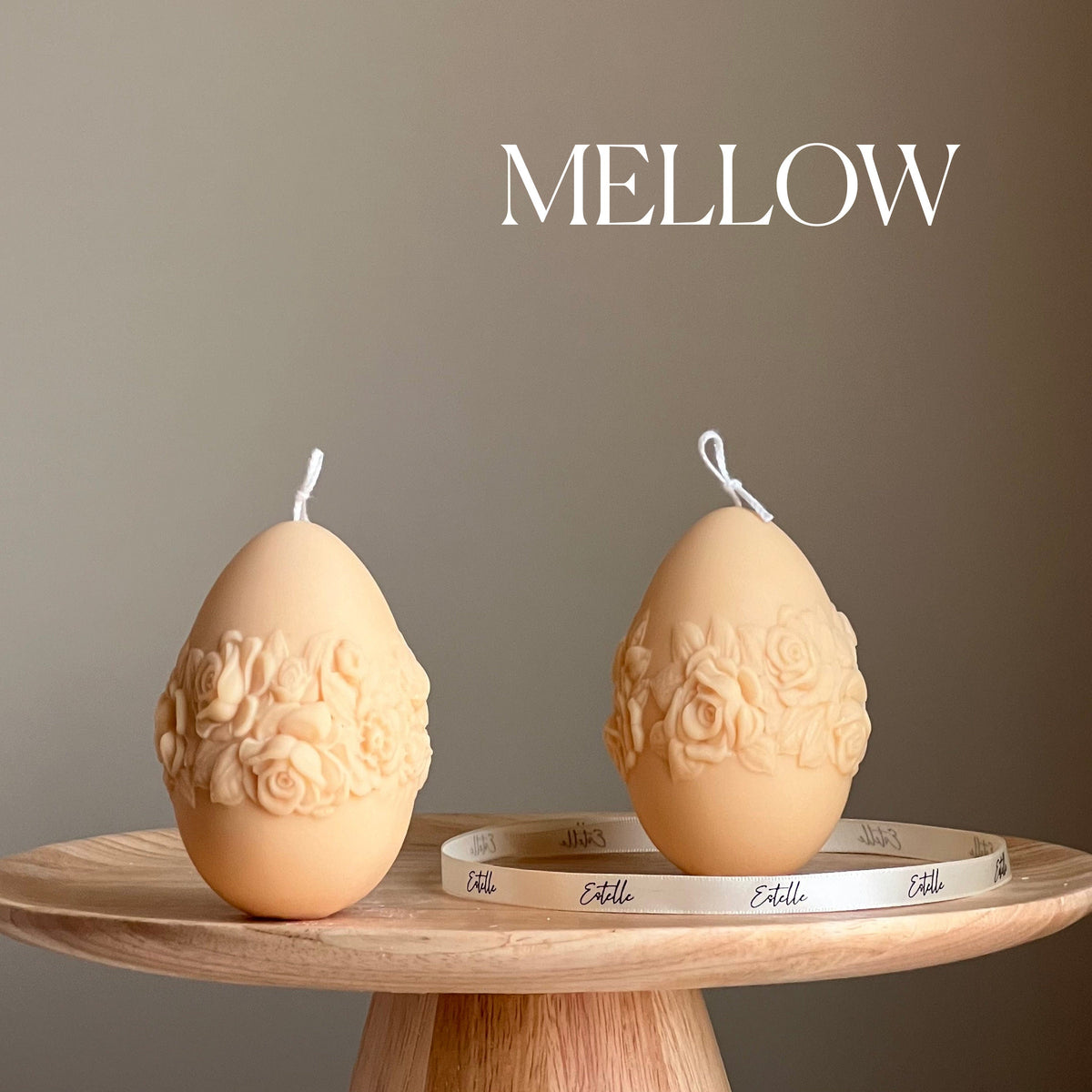 Easter Egg Rose Candle: Handmade Soy Wax Spring Decor