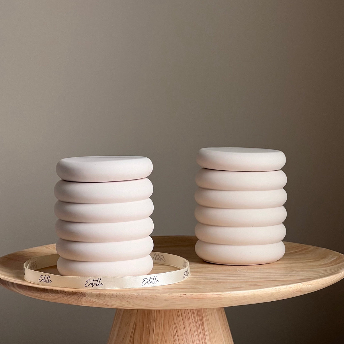 Donut Jar Soy Wax Candle | Wood Wick, Jesmonite Vessel