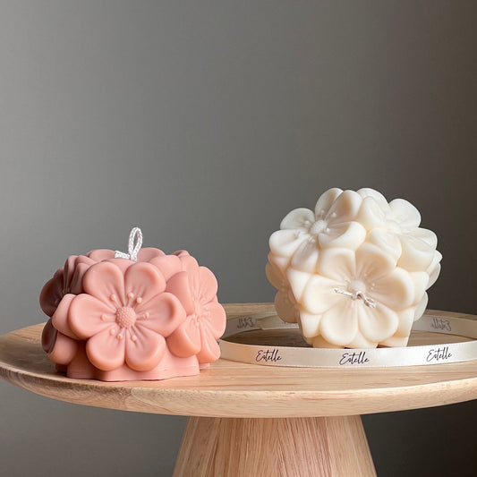 Handmade Sakura Flower Ball Candle: Vegan Soy Decor