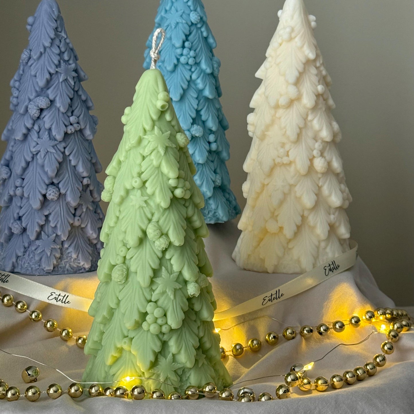 Large Christmas Tree Candle: Hand Poured Soy Wax Festive Decor