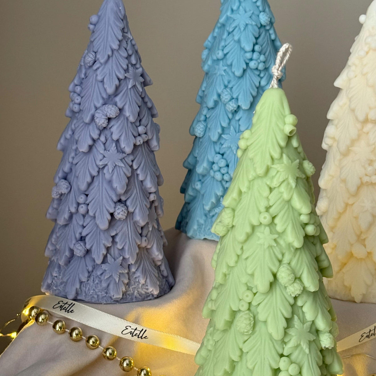Large Christmas Tree Candle: Hand Poured Soy Wax Festive Decor
