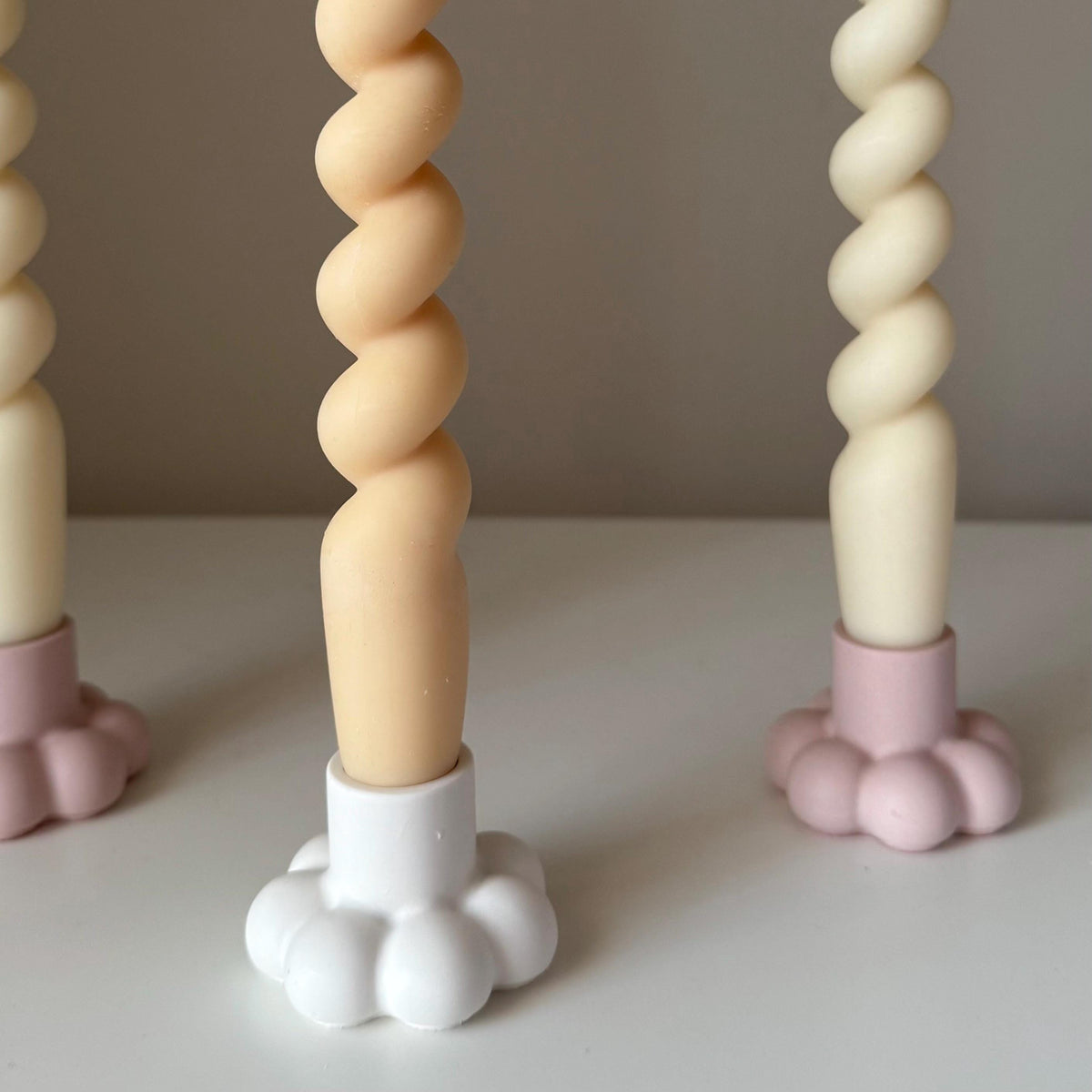 Flower Candlestick Holder: Jesmonite Table Decor
