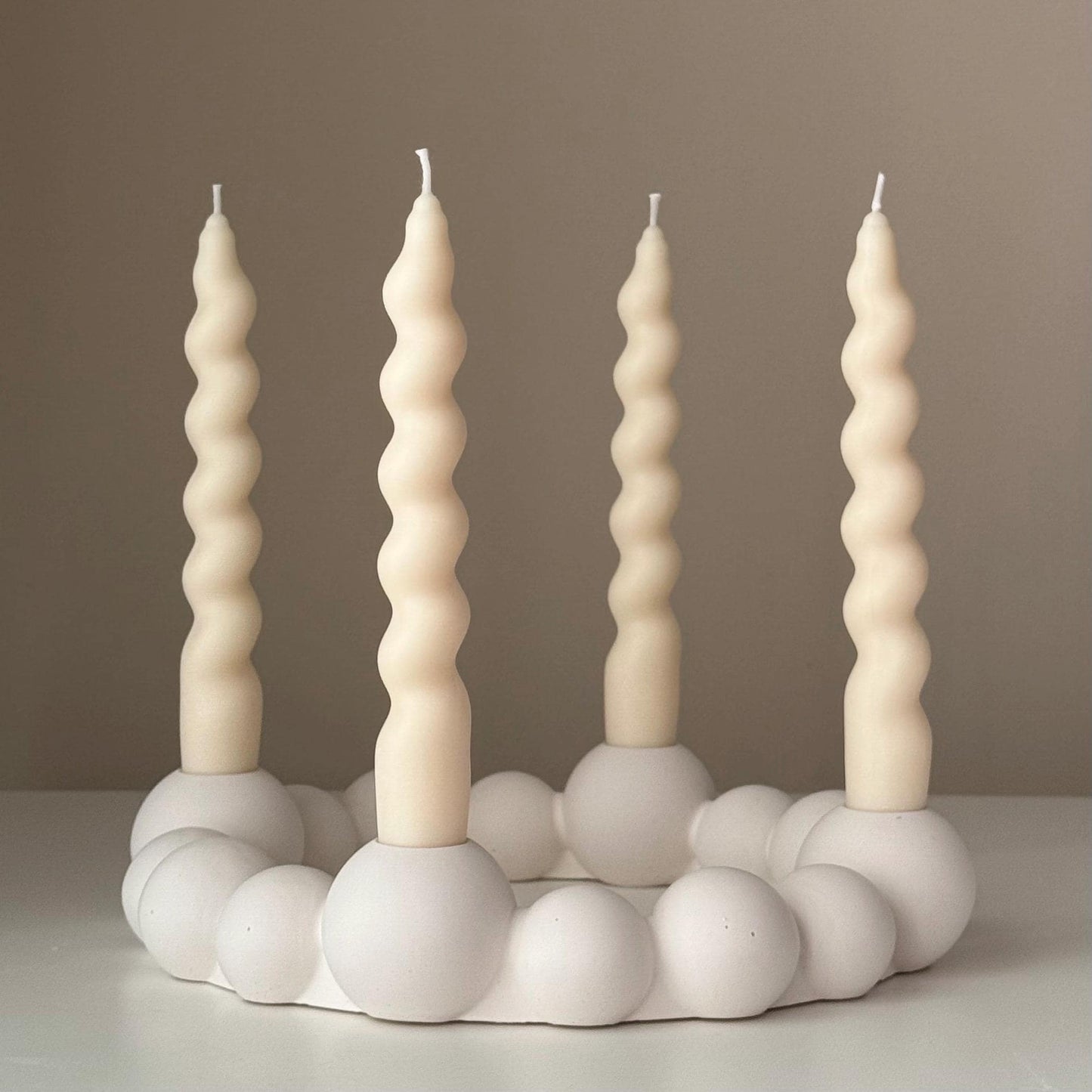 Bubbles Candlestick Holder: Jesmonite Taper Candle, Wedding Table Decor