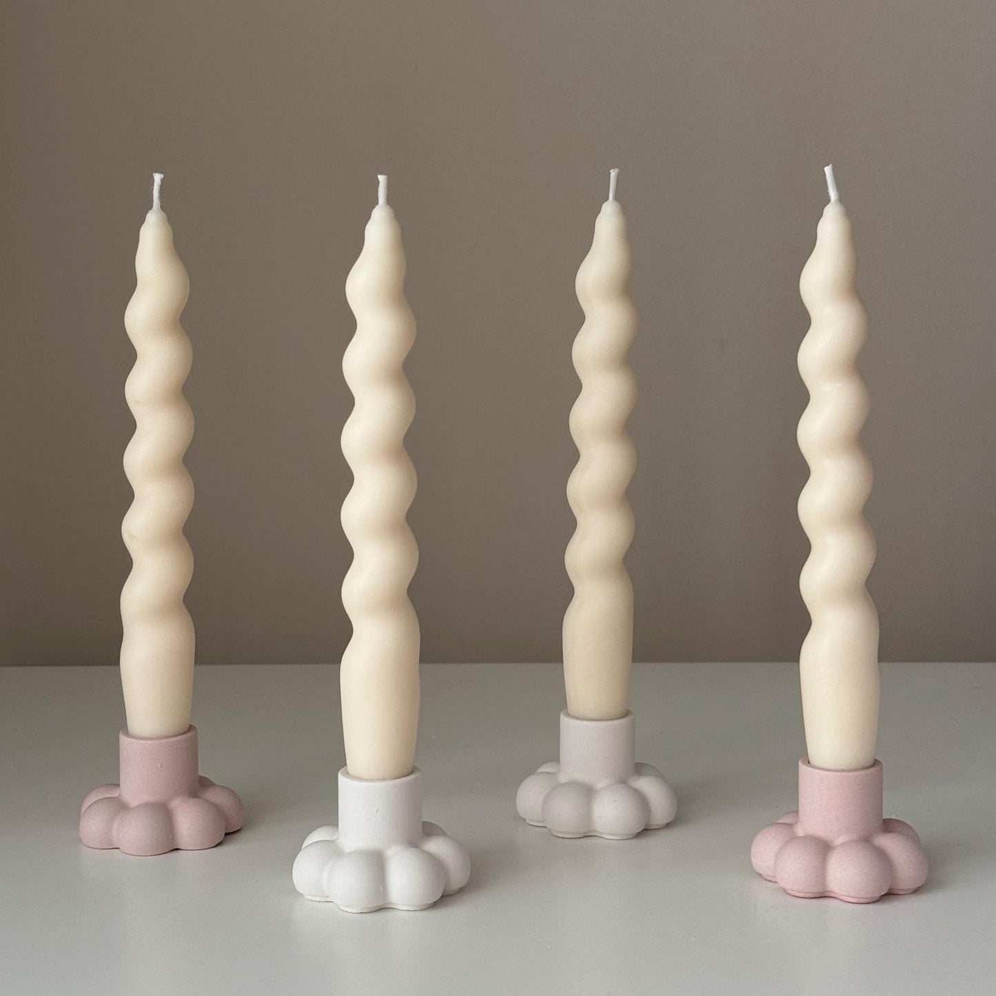 Flower Candlestick Holder: Jesmonite Table Decor