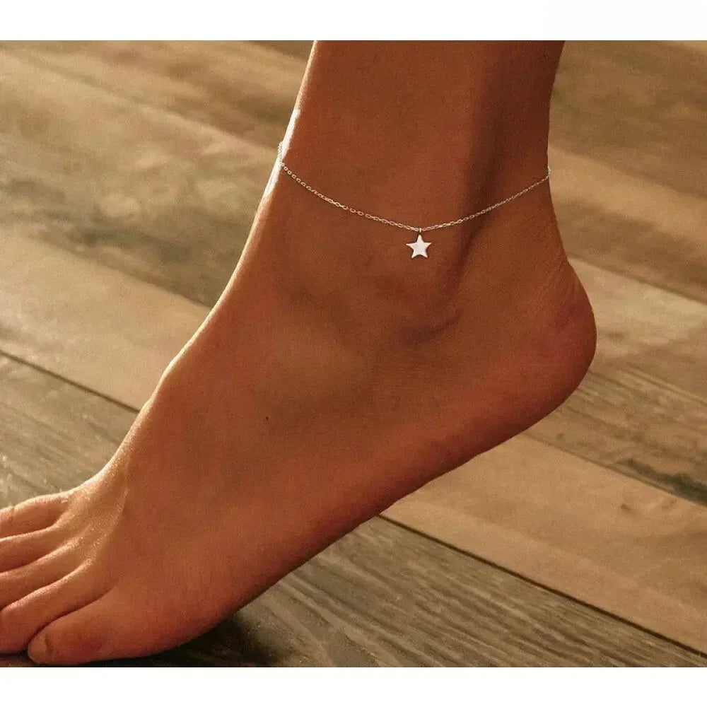 The Celestial 925 Sterling Silver Star Anklet